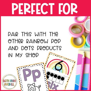 Rainbow Pop and Dot Alphabet Posters Spotted Brights Classroom Decor