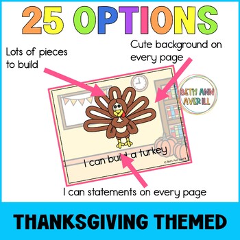 Thanksgiving Play Dough Mats for November Fine Motor Skills Centers