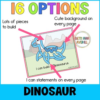 Dinosaur Play Dough Mat Activities Featuring I Can Statements