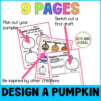 Disguise a Pumpkin Craft Activity for Halloween Bulletin Board Decor Writing