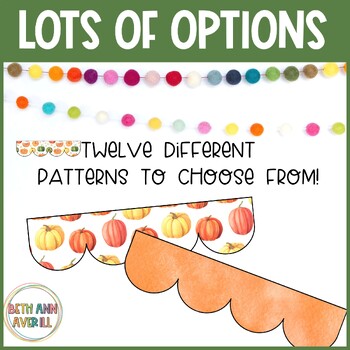 Watercolor Fall Pumpkin Themed Classroom Bulletin Board Decorations