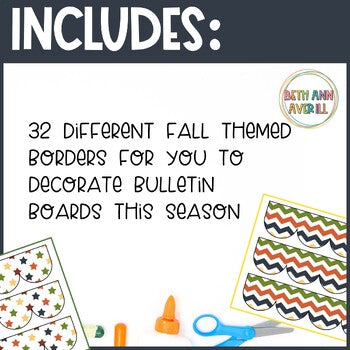 Fall Colors Thanksgiving Bulletin Board Borders Classroom Decor