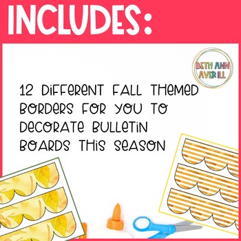 Fall Watercolor Thanksgiving Leaves Bulletin Board Borders Classroom Decor