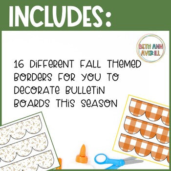 Autumn Leaves Thanksgiving Patterns Bulletin Board Borders Classroom Decor