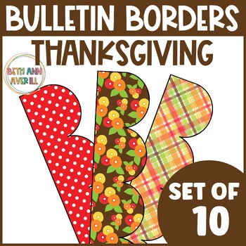 Thanksgiving Flowers and Colors Bulletin Board Borders Classroom Decor