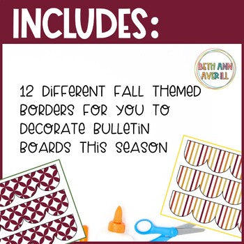 Autumn Thanksgiving Colors Bulletin Board Borders Classroom Decor