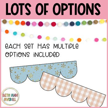 Printable Bulletin Board Borders for Christmas, Thanksgiving, and Winter