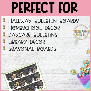 Printable Bulletin Board Borders for Christmas, Thanksgiving, and Winter