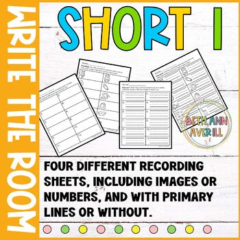 Short I Write the Room for Kindergarten Writing Center with CVC Fluency