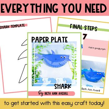 Shark craft for ocean habitat activity shark week bulletin board craftivity