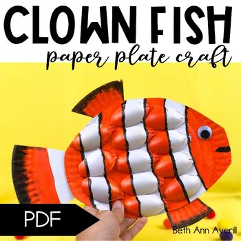 Clown Fish craft for ocean life activity ocean habitat paper plate craftivity