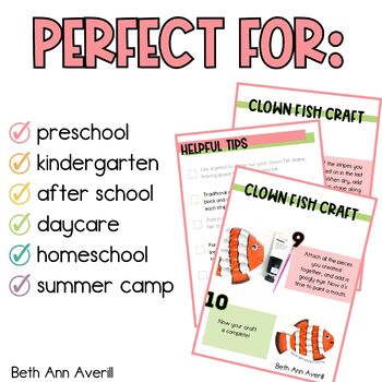 Clown Fish craft for ocean life activity ocean habitat paper plate craftivity