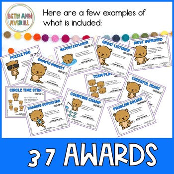Editable End of Year Otter Awards Certificate for Preschool or Kindergarten