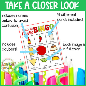 Cinco De Mayo Bingo Cards May Activities for Preschool Including Bingo Daubers