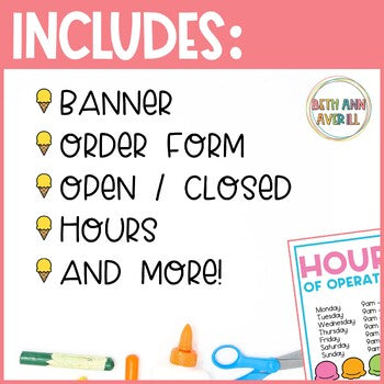 Ice Cream Shop Dramatic Play Printables Summer Dramatic Play Activities