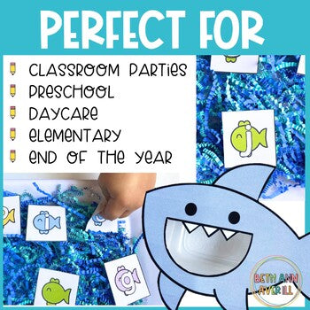 Feed the Shark Activity Alphabet Fluency and Counting Activity for Shark Week