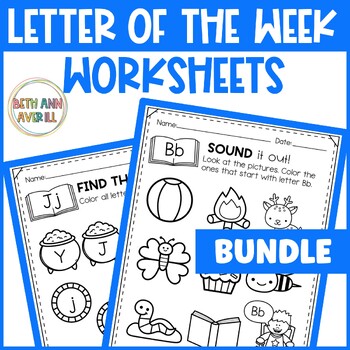 26 Letter of the Week Mega Bundle Alphabet Activities Preschool and Worksheets