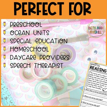 Ocean Animal Reading Passages with Comprehension Questions Shark Week Activities