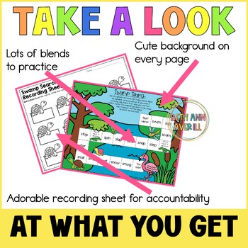 Consonant Blends Game Swamp Search Dice Game for Blends and Digraphs Fluency