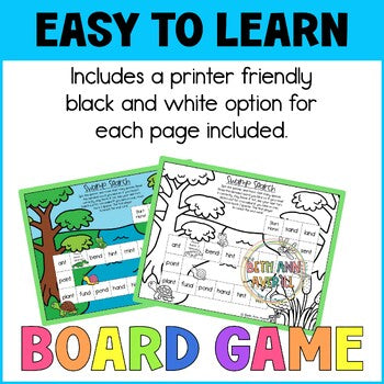Consonant Blends Game Swamp Search Dice Game for Blends and Digraphs Fluency