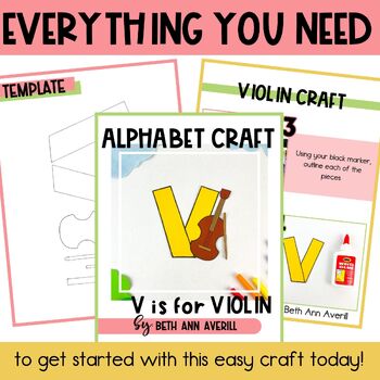 Letter v is for violin craftivity letter of the week Alphabet Craft