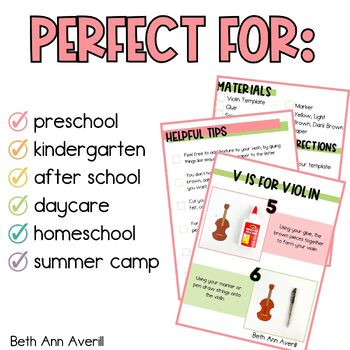 Letter v is for violin craftivity letter of the week Alphabet Craft