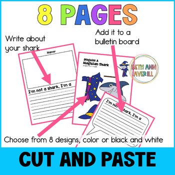 Disguise a Shark Week Cut and Paste Craft Activity for Bulletin Board Decor