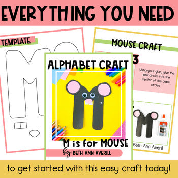 Letter M is for Mouse craftivity letter of the week Alphabet Craft Uppercase