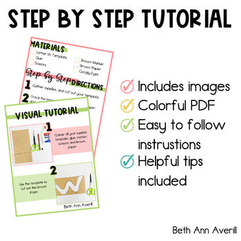 Letter W is for Worm craftivity letter of the week Alphabet Craft Uppercase