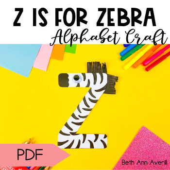 Letter Z for Zebra craftivity letter of the week Alphabet Craft Uppercase