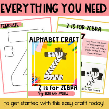 Letter Z for Zebra craftivity letter of the week Alphabet Craft Uppercase