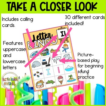 Letter I Activities Bingo Letter Sounds Letter I Beginning Sound Alphabet Games