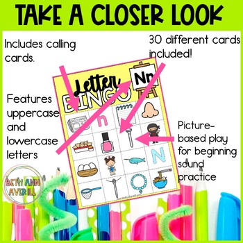 Letter N Activities Bingo Letter Sounds Letter N Beginning Sound Alphabet Games