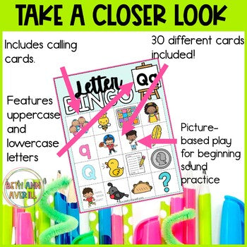 Letter Q Activities Bingo Letter Sounds Letter Q Beginning Sound Alphabet Games