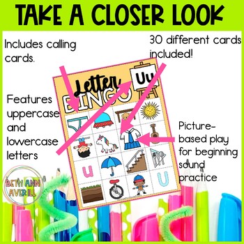 Letter U Activities Bingo Letter Sounds Letter U Beginning Sound Alphabet Games