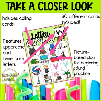 Letter V Activities Bingo Letter Sounds Letter V Beginning Sound Alphabet Games