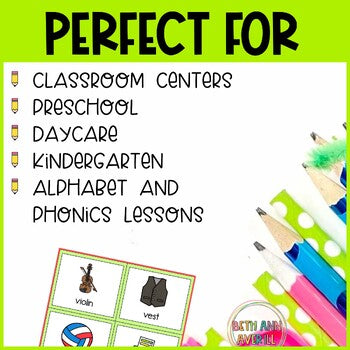 Letter V Activities Bingo Letter Sounds Letter V Beginning Sound Alphabet Games