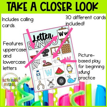 Letter W Activities Bingo Letter Sounds Letter W Beginning Sound Alphabet Games