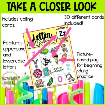 Letter Z Activities Bingo Letter Sounds Letter Z Beginning Sound Alphabet Games