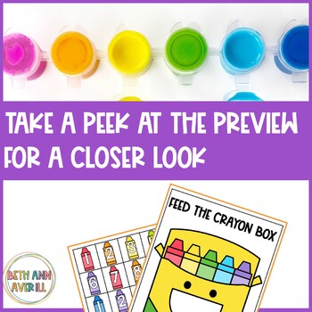 Feed the Crayon Box Activity Alphabet Fluency and Counting for Back to School