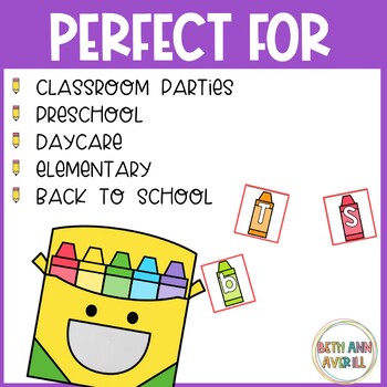 Feed the Crayon Box Activity Alphabet Fluency and Counting for Back to School