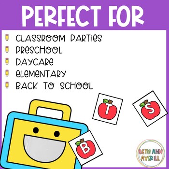 Feed the Lunch Box Activity Alphabet Fluency and Counting for Back to School