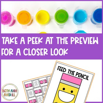Feed the Pencil Activity Alphabet Fluency and Counting for Back to School Center