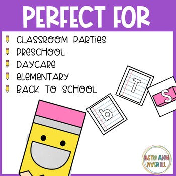 Feed the Pencil Activity Alphabet Fluency and Counting for Back to School Center