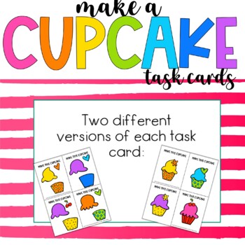 Make a Cupcake Craft Task Card Set for Preschoolers