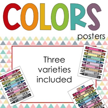 Crayon Color Posters Classroom Decor