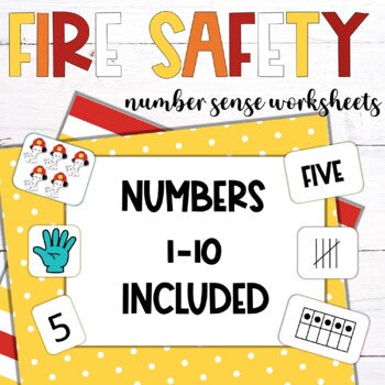 Fire Safety Building Number Sense by Subitizing Worksheets 1-10