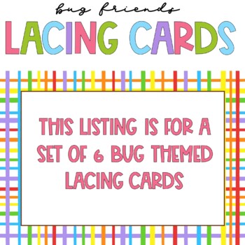 Bug Lacing Cards for Preschoolers Insect Activities Preschool