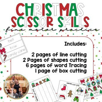 Christmas Scissor Skills for Preschoolers