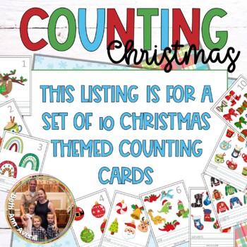 Christmas Counting Worksheets, Winter Counting Cards for Preschoolers